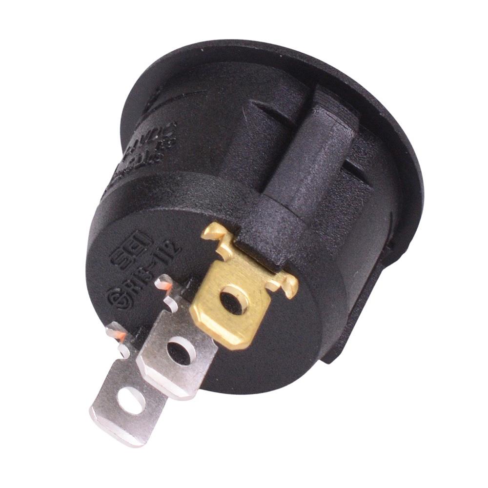 Green LED Round Rocker Switch SPST 12V 20A R13-112B2-02