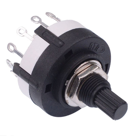 1 Pole 12 Way Rotary Switch Splined Shaft Solder Terminals