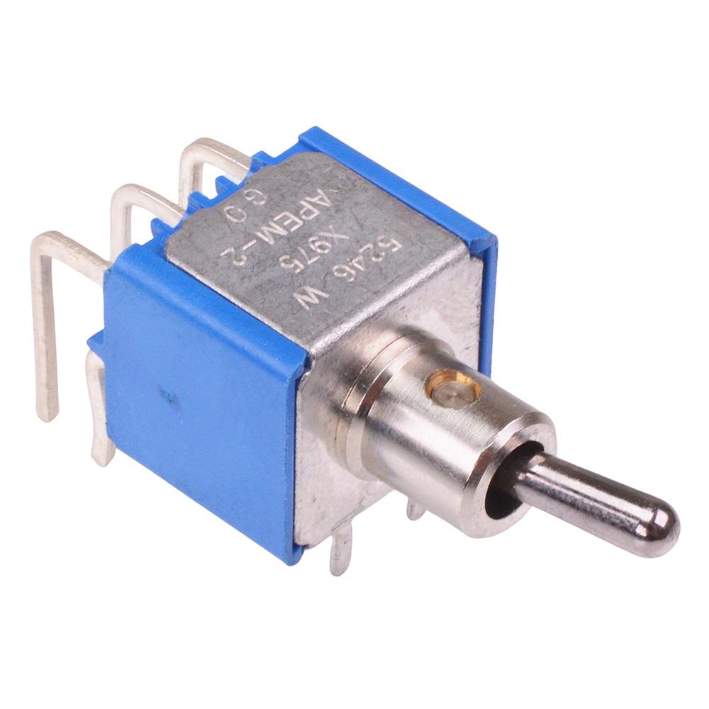 5246WA-16X975-01 APEM On-On Miniature PCB Toggle Switch DPDT 4A 30VDC