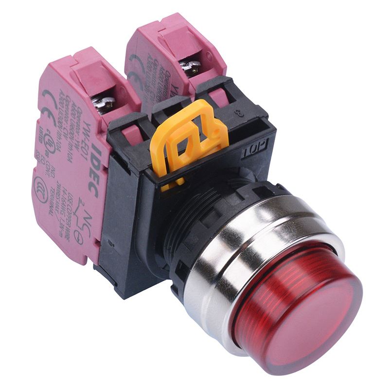 YW4L-M2E02Q0R Red 22mm Metal Bezel Momentary Push Button Switch 2NC IP65 IDEC