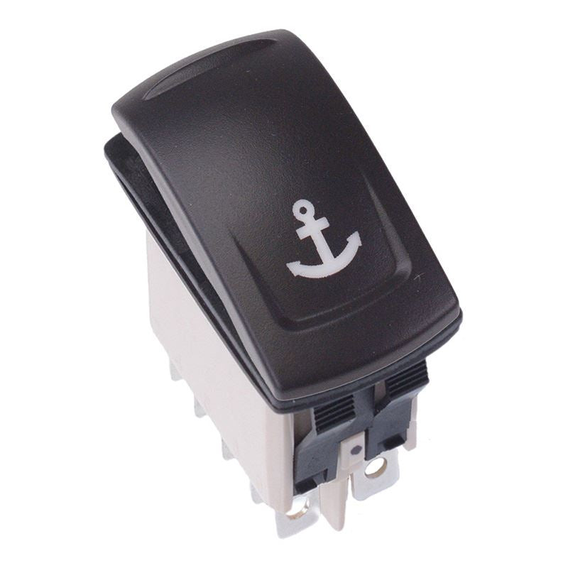 KR46CAKDDG22NXXXX30 Anchor Latching Red 12V LED Auto Rocker Switch DPDT IP68 APEM