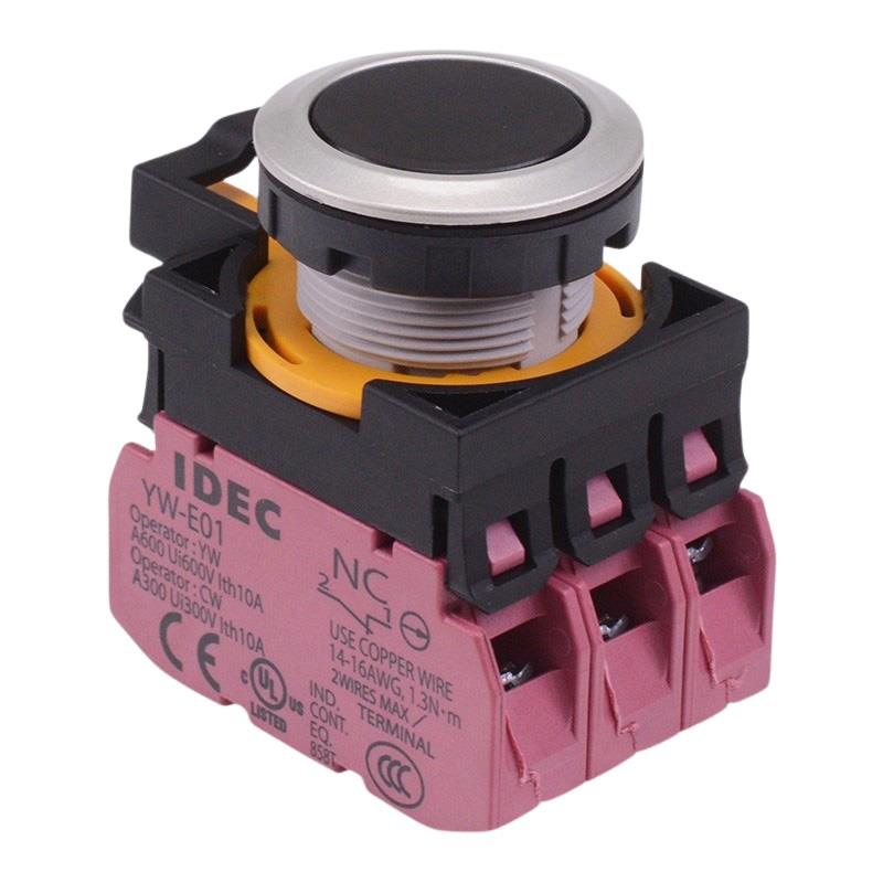 CW4B-M1E03B  Black Metallic Momentary Push Button Switch 3NC IP65 IDEC