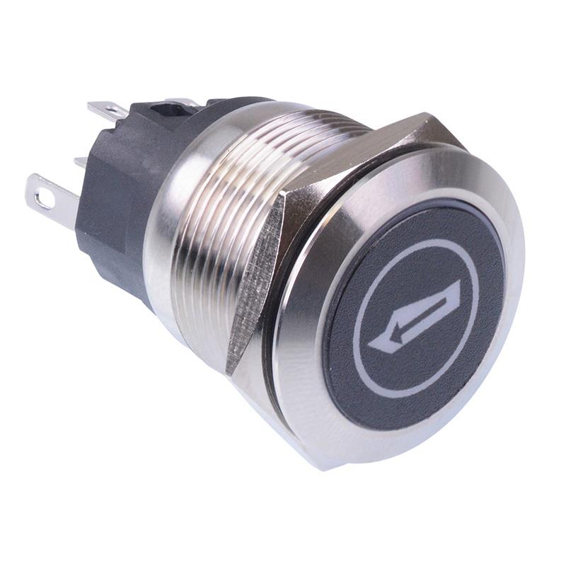 Forward Boat' White LED Momentary 22mm Vandal Push Button Switch SPDT 12V