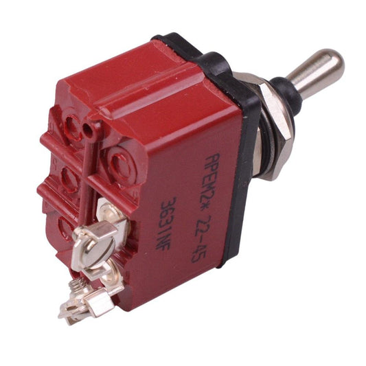 3631NF APEM On-Off Sealed 12mm Toggle Switch SPST IP67 12A 28VDC