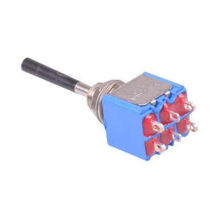 5649AB-21+U642 APEM Black Long Lever On-Off-On Miniature Toggle Switch DPDT