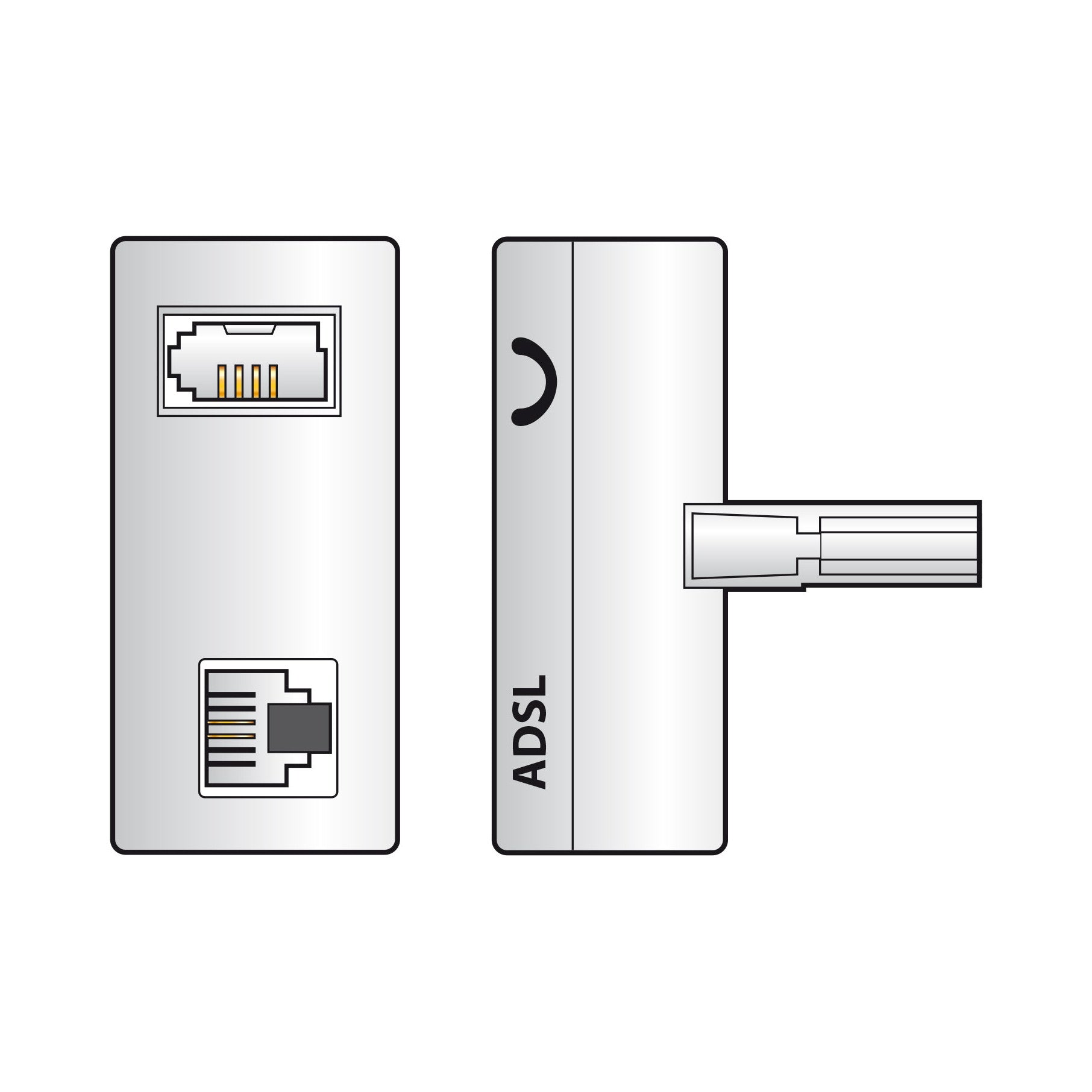 AV:Link ADSL Microfilter, BT Plug to BT Socket with RJ11 Socket, RJ14 ...