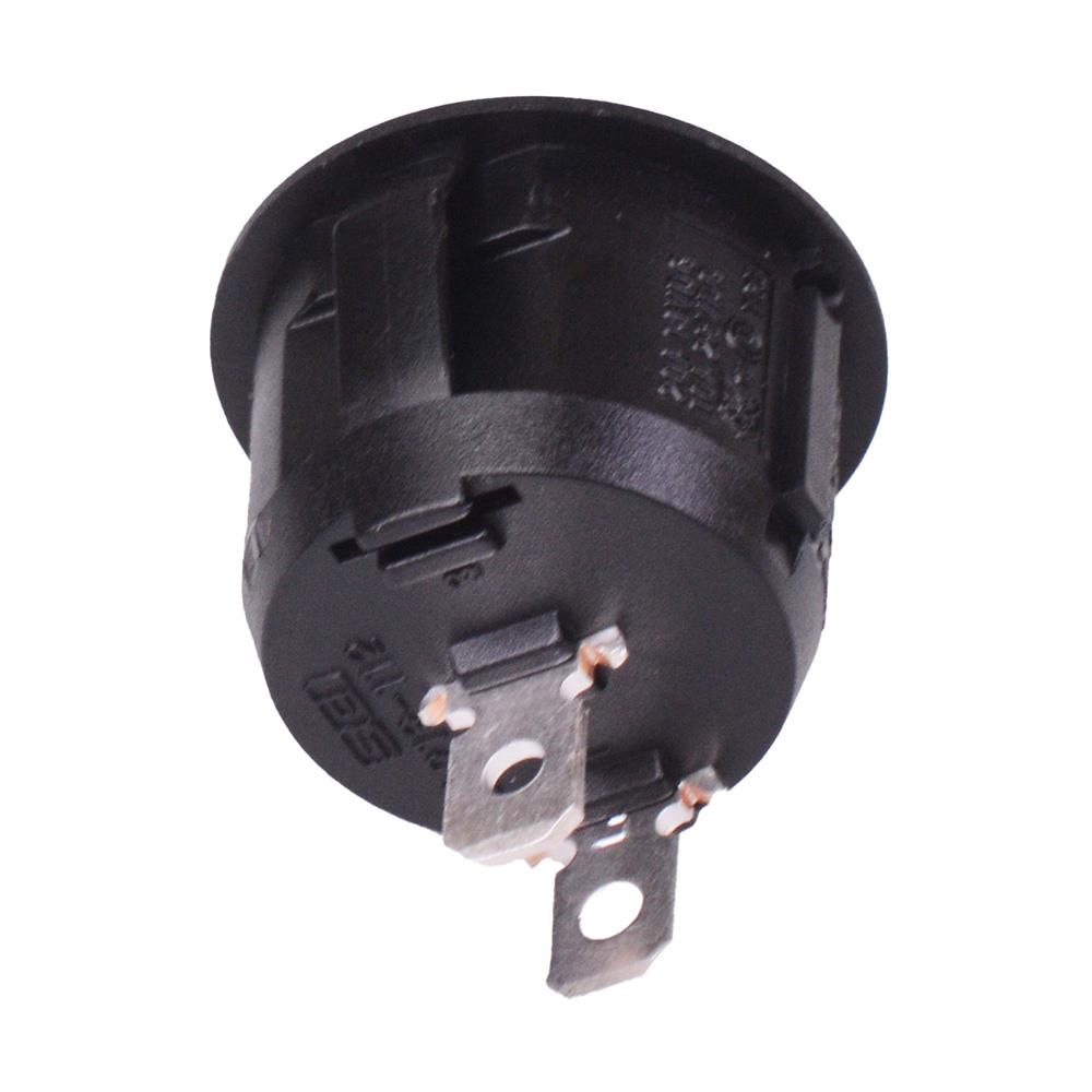 On-Off Black Round 20mm Rocker Switch 16A SPST R13-112A-02