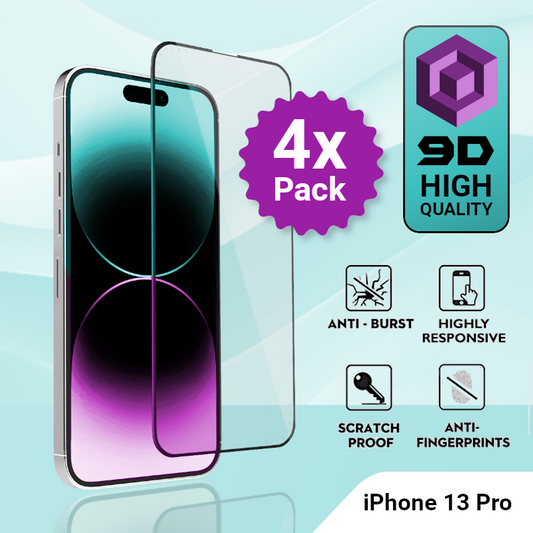 4 Pack iPhone 13 Pro Tempered Glass Screen Protector