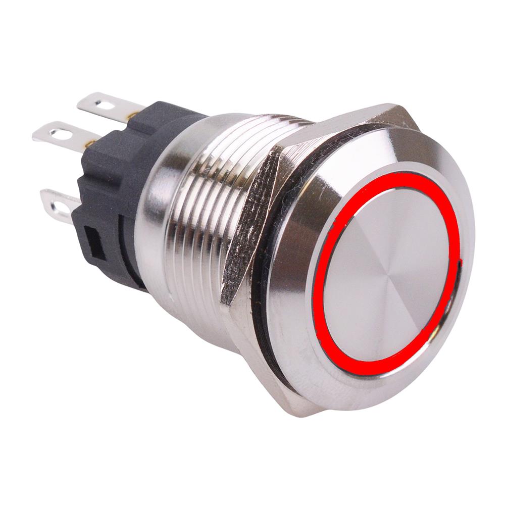 RGB Momentary 19mm Vandal Resistant Push Button Switch 12V SPDT