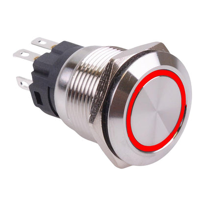 RGB Momentary 19mm Vandal Resistant Push Button Switch 12V SPDT