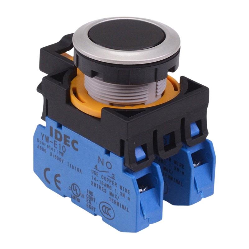 CW4B-M1E20B  Black Metallic Momentary Push Button Switch 2NO IP65 IDEC