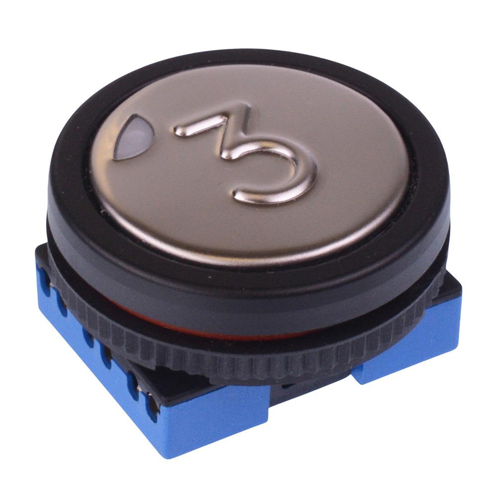 LPI5112R1K21703 APEM '3' Red 12V illuminated Large Actuator Push Button Switch IP53