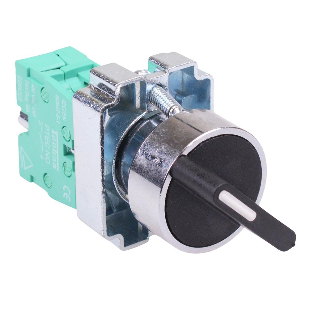 Techna PtecMetSN3M Momentary 3 Position Metal Selector Switch 10A 1NO