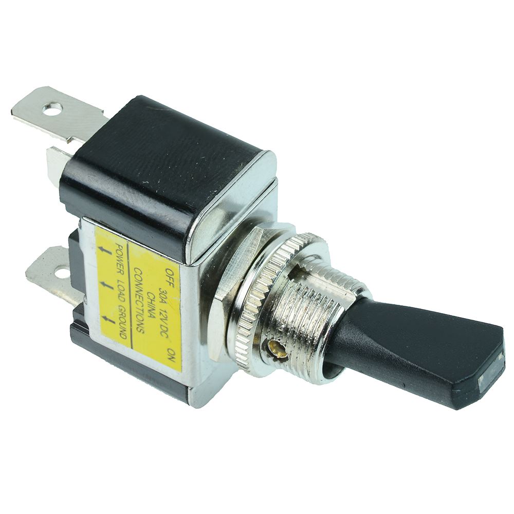 Blue On-Off illuminated Flat Handle Toggle Switch 30A 12VDC SPST