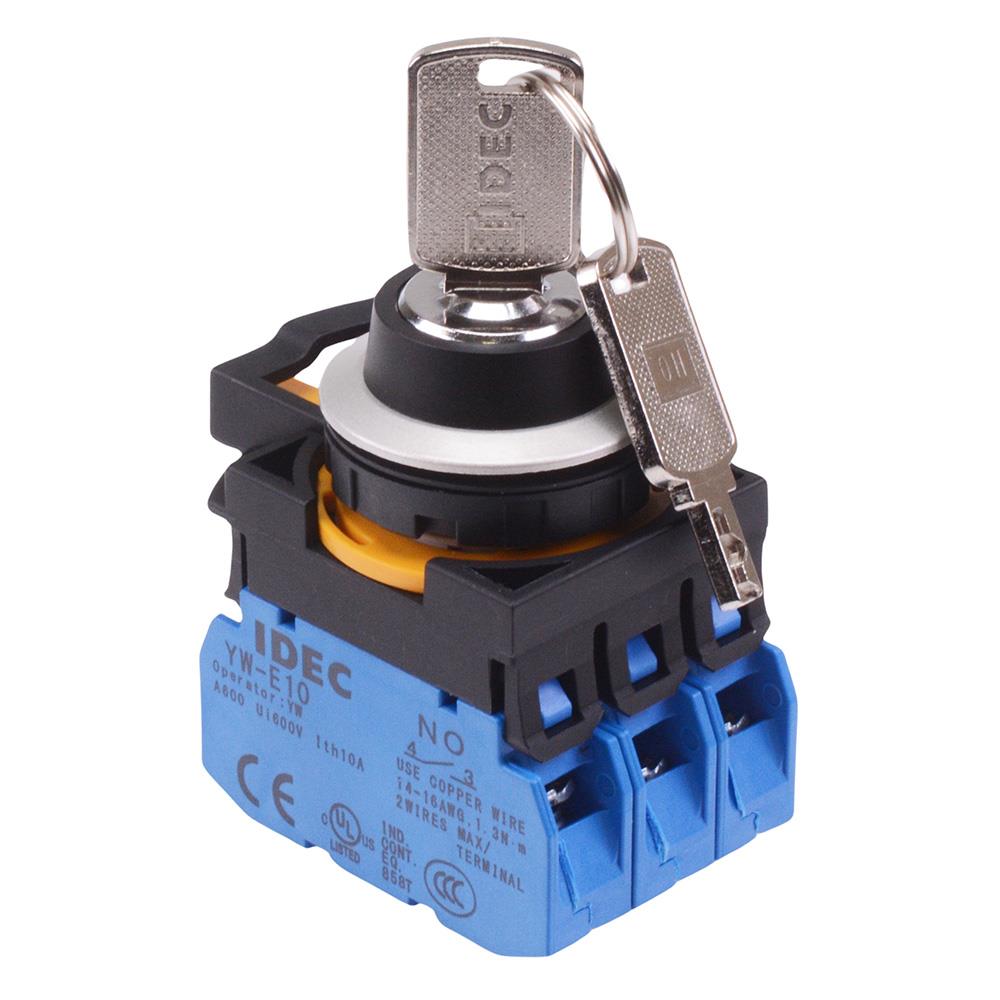 CW4K-2AE30 2 Position Metallic Maintained Key Switch3NO IP65 IDEC