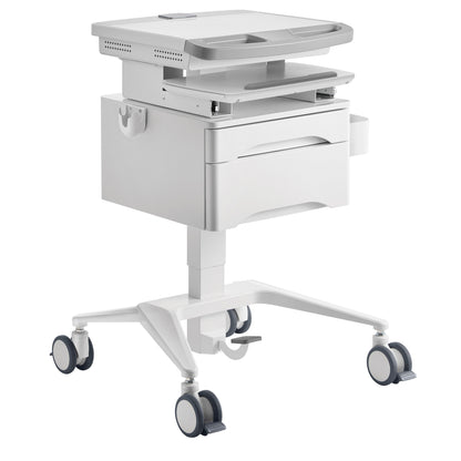 ProperAV Mobile Workstation Trolley Cart with Drawers