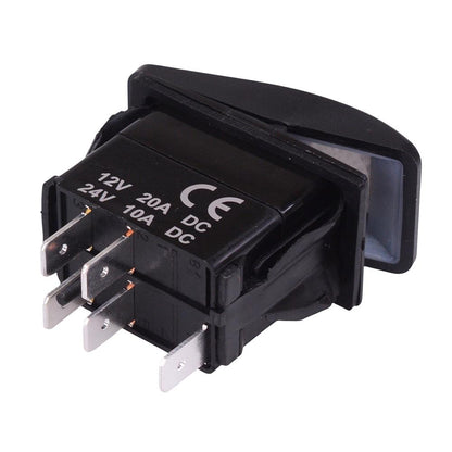 White illuminated Off-(On) Momentary Automotive Rocker Switch DPST 10A 12-24V IP68