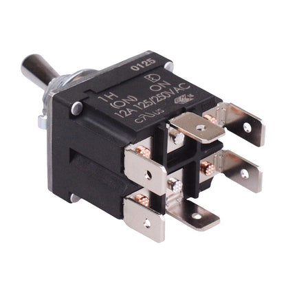 On-(On) Momentary Sealed 12mm Toggle Switch DPDT 12A IP68