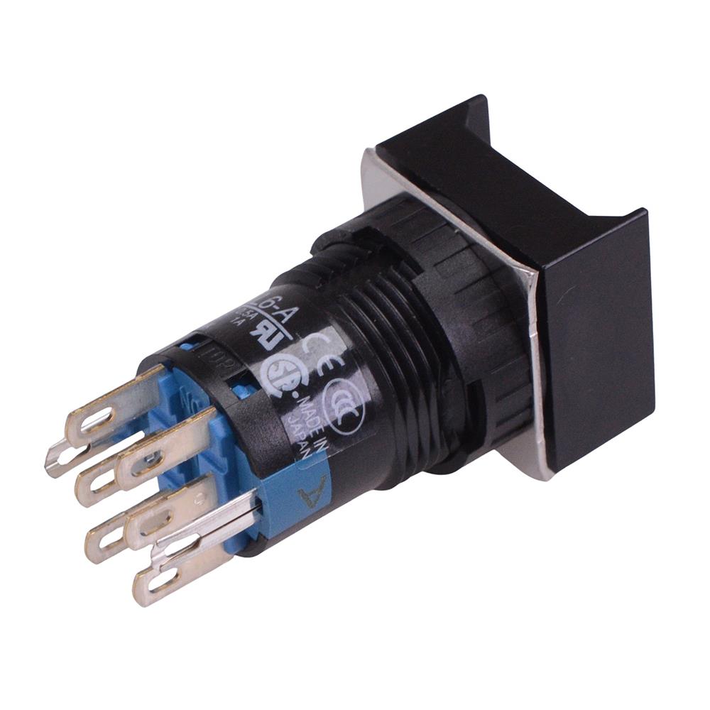 AL6Q-A200 16mm Latching Square illuminated Push Button Body DPDT IDEC