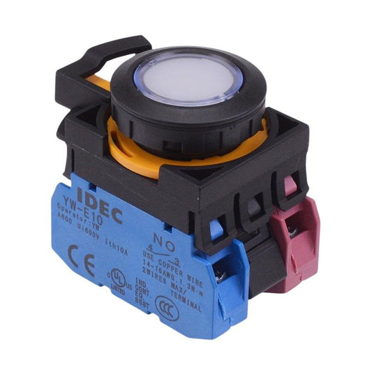 CW1L-A1E11Q3PW White 12V illuminated Maintained Push Button Switch 1NO-1NC IP65 IDEC