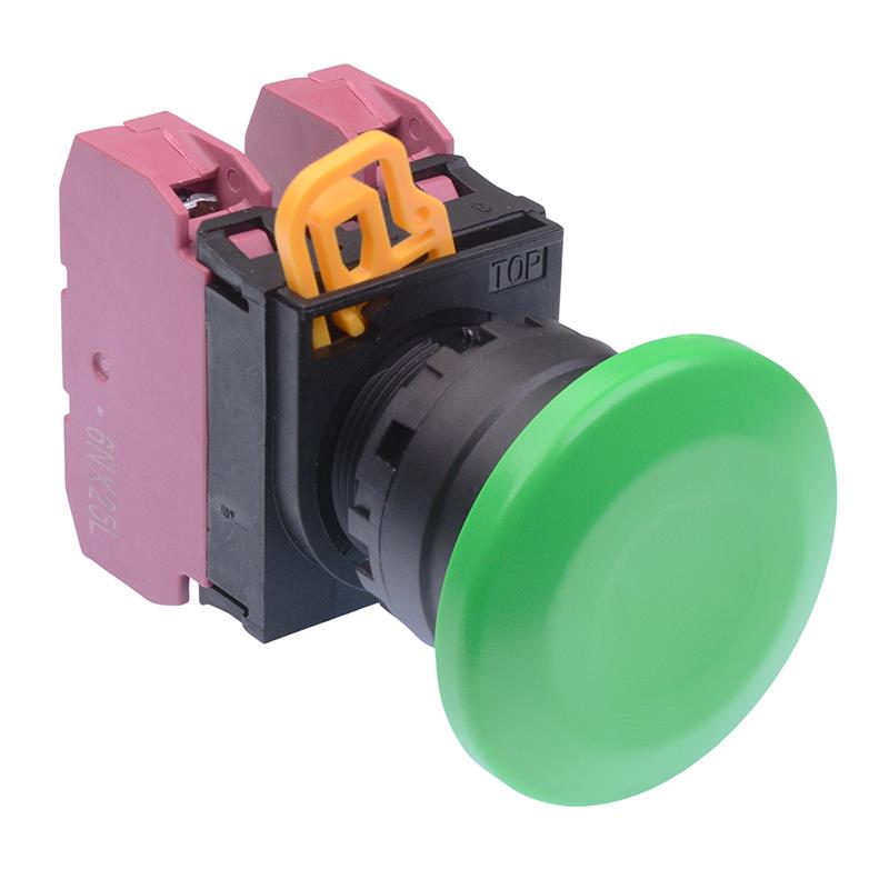 YW1B-A4E02G Green 22mm Mushroom Maintained Push Button Switch 2NC IP65 IDEC