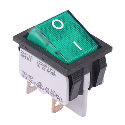 2641LH/2A21321L220V3 APEM 220V Green illuminated On-Off Industrial Rocker Switch DPST 16A