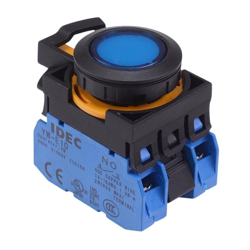 CW1L-A1E20Q4S Blue 24V illuminated Maintained Push Button Switch 2NO IP65 IDEC