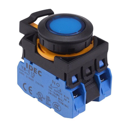 CW1L-A1E20Q4S Blue 24V illuminated Maintained Push Button Switch 2NO IP65 IDEC