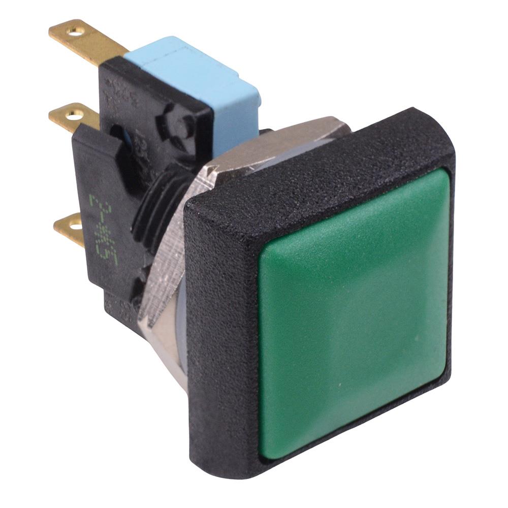 IRC7Z232 APEM Green Square 16mm Momentary Push Button Switch SPDT 5A IP67