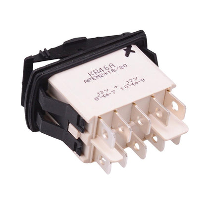 KR46CAKFFG On-On Auto Rocker Switch Yellow 12V illuminated DPDT IP68