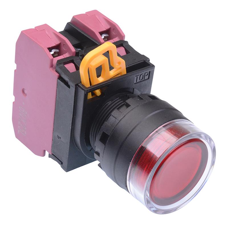 YW1L-MF2E02Q3R Red 12V illuminated 22mm Momentary Shrouded Push Button Switch 2NC IP65 IDEC