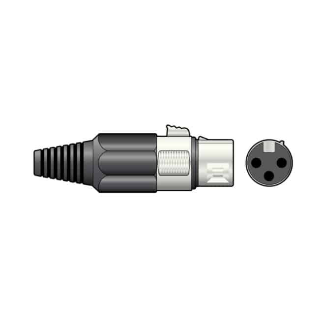 3 Pin XLR In-Line Female Socket Connector with Strain Relief – The ...