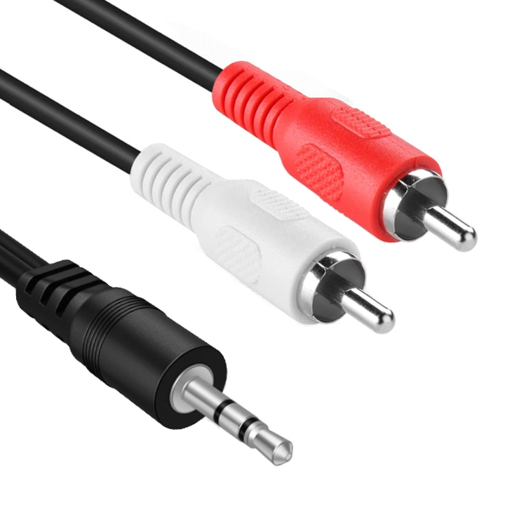 CableStop® Slanke witte of zwarte 3,5 mm Stereo Jack naar 2x RCA Twin CableStop® Slanke witte of zwarte 3,5 mm Stereo Jack naar 2x RCA Twin