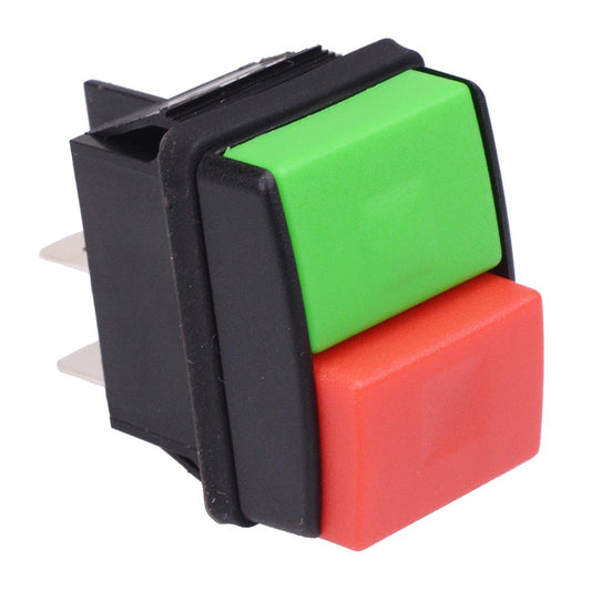 Red / Green 2 Way Rectangle Push Button Switch 10A 250VAC R13-537A-01-R/G