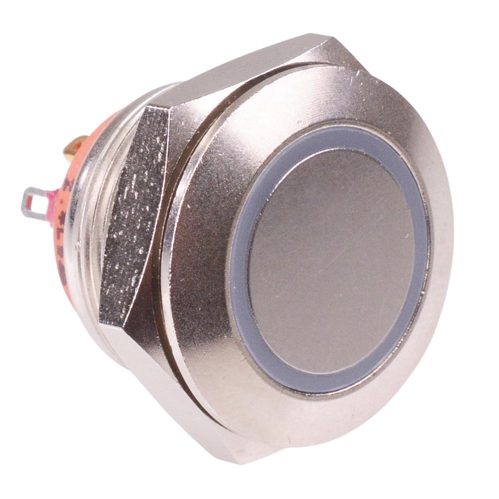 AV9SLD2086002 APEM Red LED Off-(On) Momentary 19mm Push Button Switch SPST