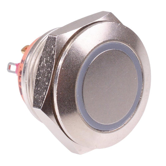 AV9SLD2086002 APEM Red LED Off-(On) Momentary 19mm Push Button Switch SPST