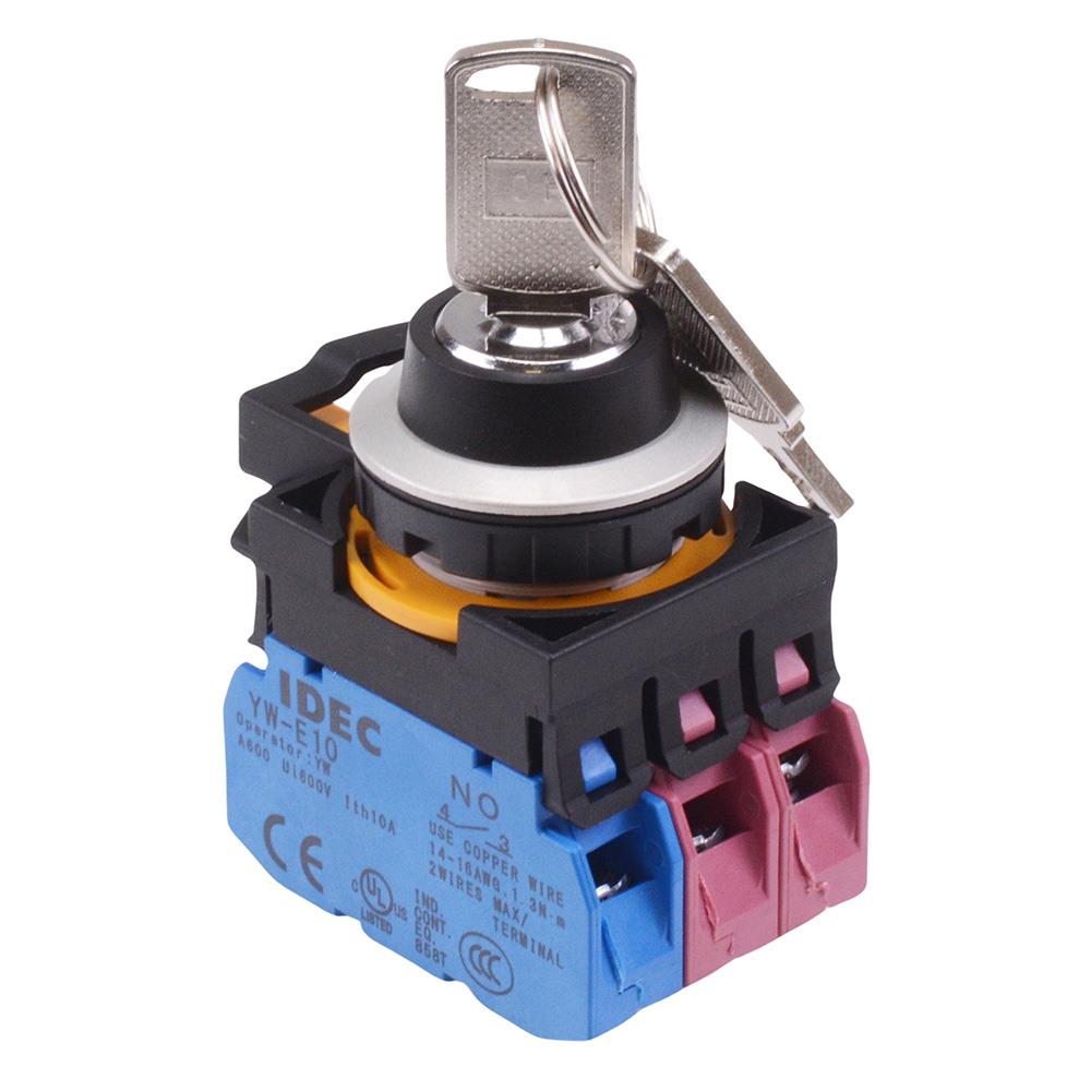 CW4K-3AE12 3 Position Metallic Maintained Key Switch  1NO-2NC IP65 IDEC