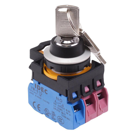 CW4K-3AE12 3 Position Metallic Maintained Key Switch  1NO-2NC IP65 IDEC