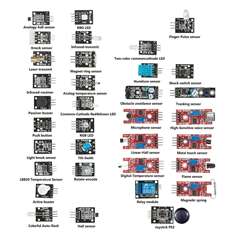 33pcs Sensor Kit for Arduino – The Electronics Hub