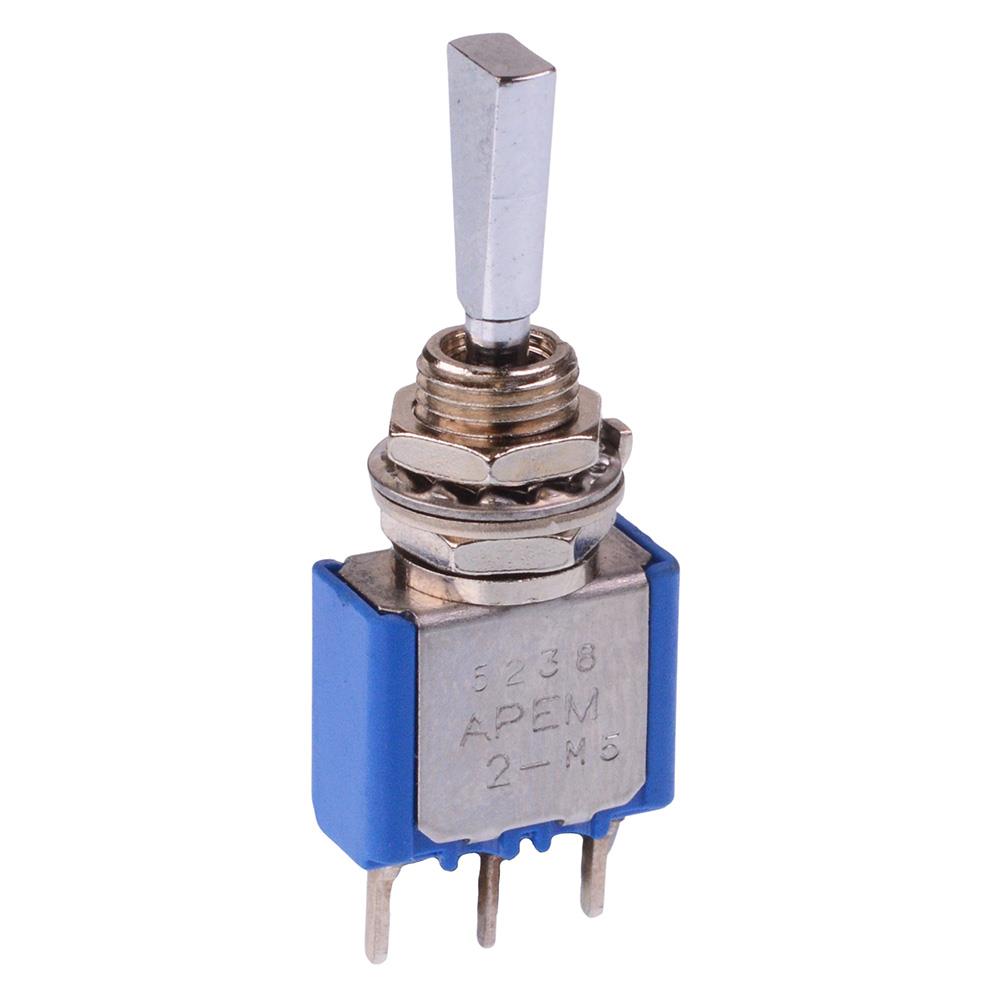5238A9 APEM On-Off-(On) Momentary 6.35mm Miniature Toggle Switch SPDT 4A 30VDC