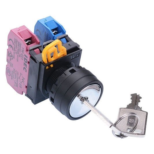YW1K-3AE11N1 22mm 3 Position Maintained Key Switch 1NO-1NC IP65 IDEC