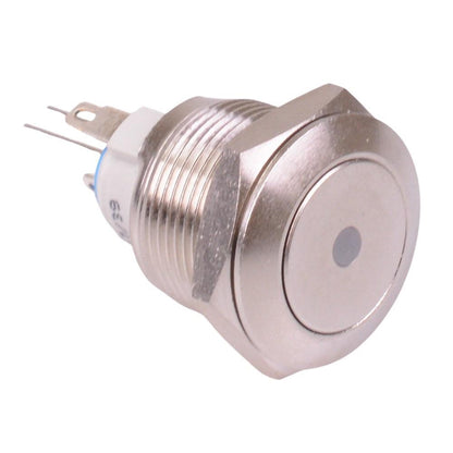 AV091L5EA200 APEM Yellow illuminated 19mm Latching Vandal Push Button Switch SPST