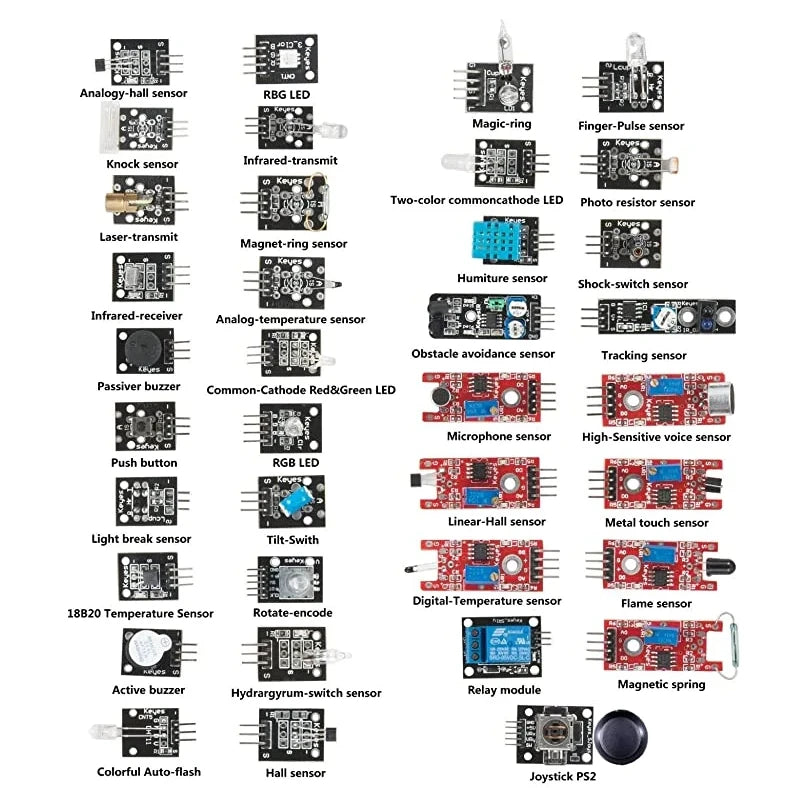 37pcs Sensor Kit for Arduino – The Electronics Hub