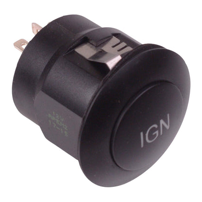 FPBR1D1222A12D5 APEM Blue illuminated On-Off Latching 26mm Push Button Switch DPST