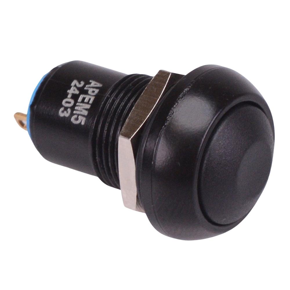 IPR1SAD2 Black Latching 12mm Push Button Switch SPST IP67 APEM
