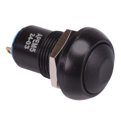 IPR1SAD2 Black Latching 12mm Push Button Switch SPST IP67 APEM