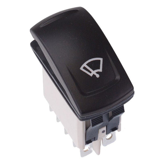 KR46CAKDDG22NXXXX21 Windshield Wiper Latching Red 12V LED Auto Rocker Switch DPDT IP68 APEM