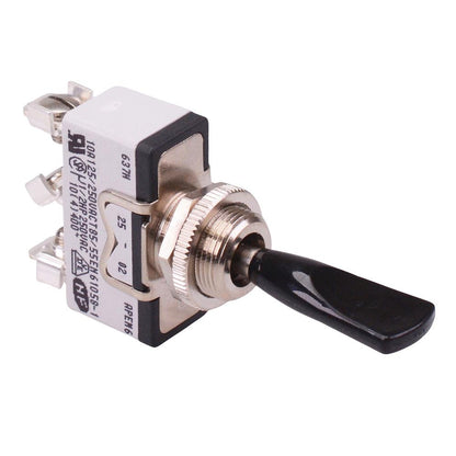 637HX2595 (On)-Off-(On) Momentary Black Duckbill Lever 12mm Toggle Switch SPDT 15A APEM