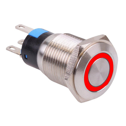 Red LED 16mm Latching Vandal Push Button Switch 3A SPDT