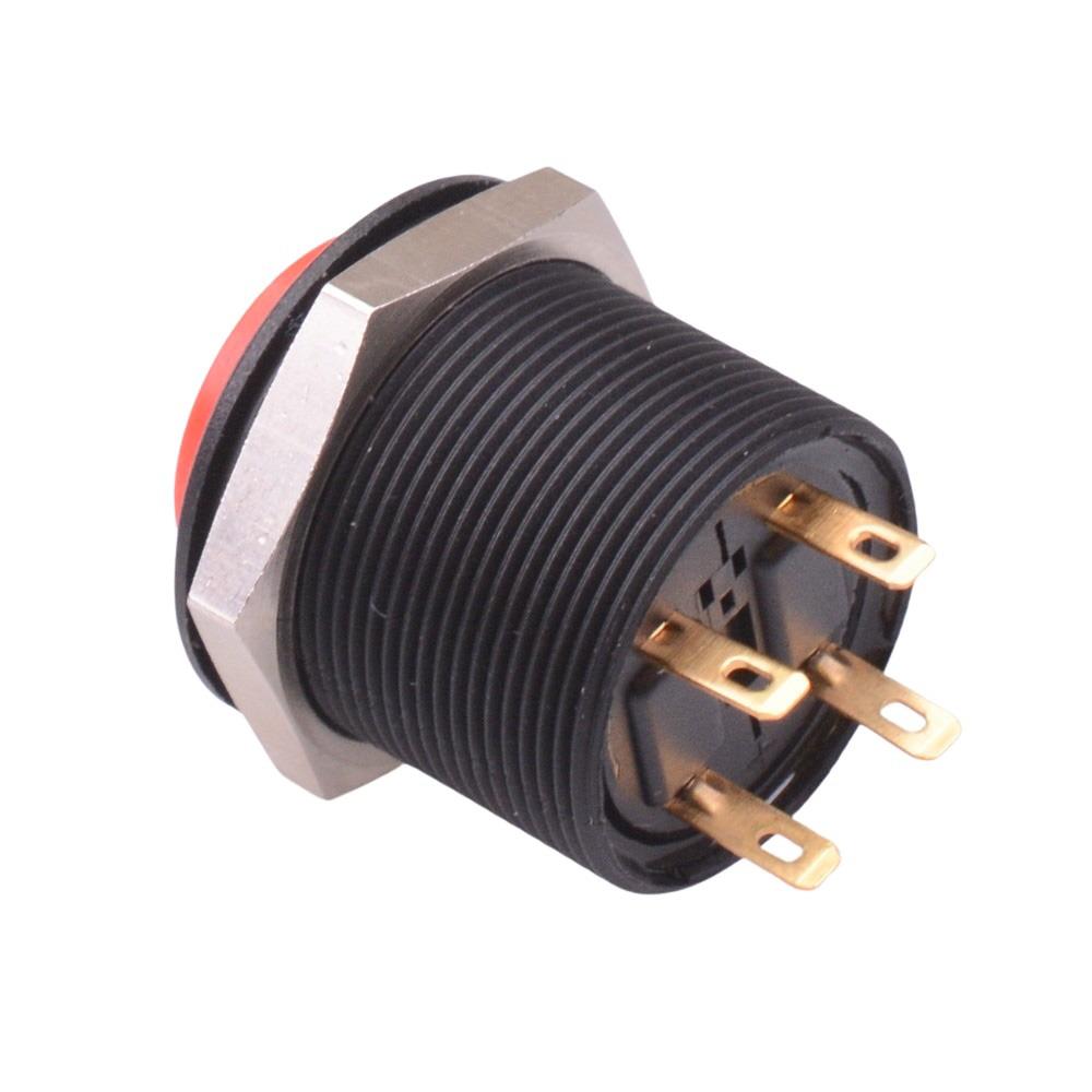 FPAR3B1462X0X APEM Red Off-(On) Momentary Push Button Switch Round Actuator 24.2mm DPST